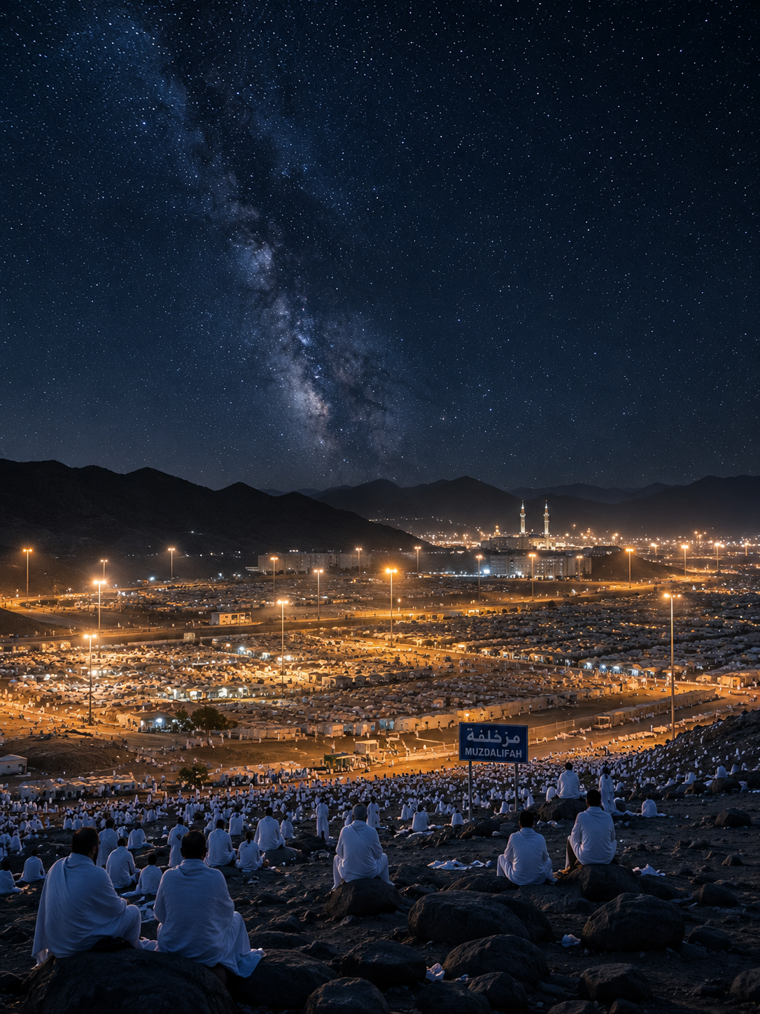 Muzdalifah sous un ciel étoilé